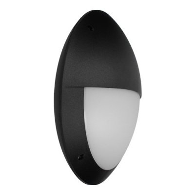 12W ABS+PC Body Circular Eyelid Bulkhead Outdoor Fitting Black IP66