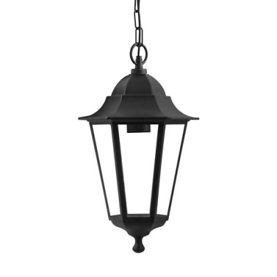 60W ES Ceiling Light Lantern BLK IP44