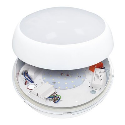 LED Luna Circular Bulkhead With Emergency Fitting - 16W - IP54