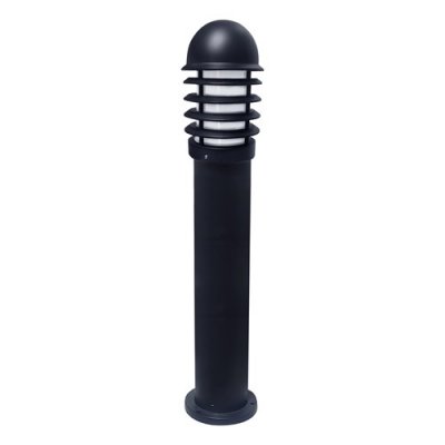 Medium Outdoor Louvred Bollard - Black - E27 - 775mm - IP44