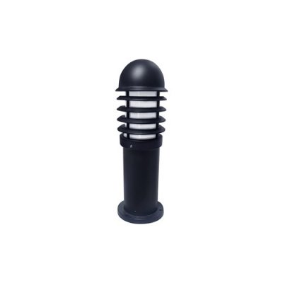 Short Outdoor Louvred Bollard - Black - E27 - 475mm - IP44