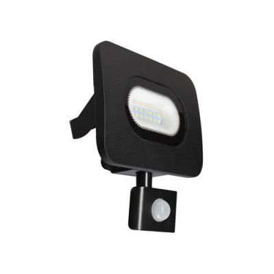 10W LED Slim Curved Floodlight With PIR And Integrated Junction Box, 800Lm, 6500K