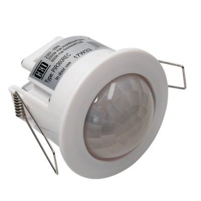 360? PIR Motion Sensor Recessed C/w Clips