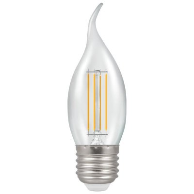 LED Bent Tip Candle Filament Dimmable Clear 5W 2700K ES-E27