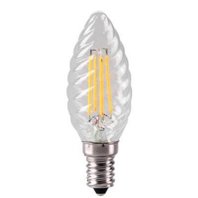 4W Twisted Candle Traditional Glass Light Bulb With LED Filament