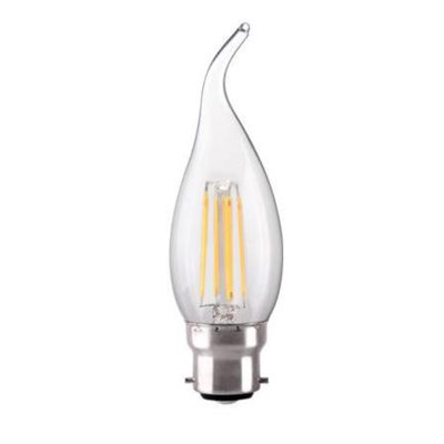 4W Bent-tip Candle, Traditional Glass Light Bulb With LED Filament