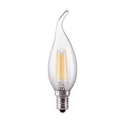 4W Bent-tip Candle, Traditional Glass Light Bulb With LED Filament