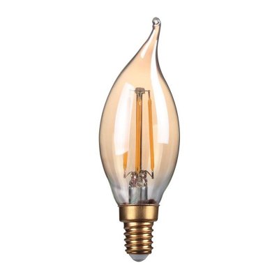 4W Bent-tip Candle, Decorative LED Filament Lamp With Gold Antique Coating