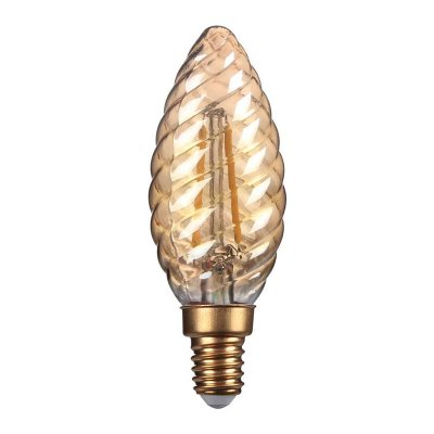 4W Twisted Candle, Decorative LED Filament Lamp With Gold Antique Coating