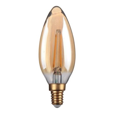 4W Candle, Decorative LED Filament Lamp With Gold Antique Coating