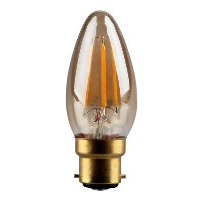 4W Candle, Decorative LED Filament Lamp With Gold Antique Coating