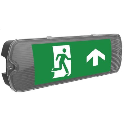 Mulu Standard IP65 LED Emergency Exit Sign Bulkhead, Black