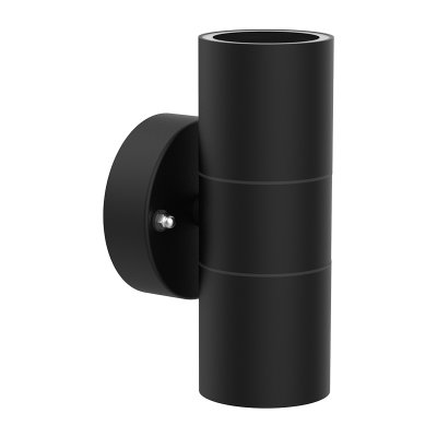 Swimley Circular Base Twin GU10, Up/Down Wall Light, Black