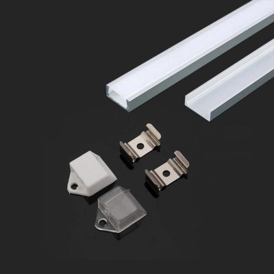 VT-9327 MOUNTING KIT WITH DIFFUSER FOR LED STRIP 2000x15.55x5.9mm-SILVER HOUSING