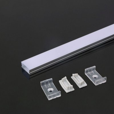 VT-8108 MOUNTING KIT WITH DIFFUSER FOR LED STRIP 2000x23.5x10mm-SILVER HOUSING