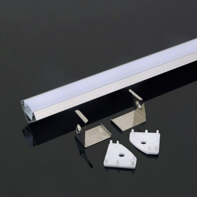 VT-8114 MOUNTING KIT WITH DIFFUSER FOR LED STRIP 2000x19x19mm-SILVER HOUSING