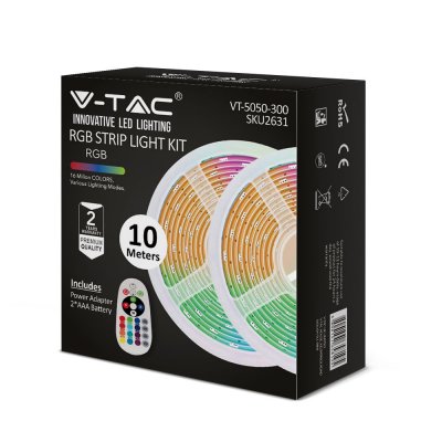 VT-5050 300 4.8W LED STRIP LIGHT SET COLORCODE:RGB (BS PLUG) IP20 (2*5M ROLL)