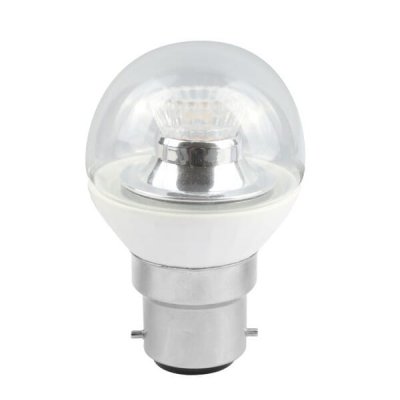 4W LED 45mm Dimmable Round Ball Clear - BC, 2700K