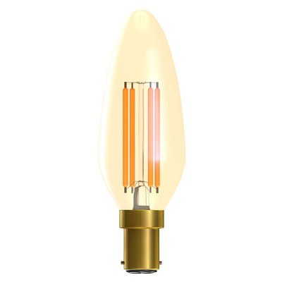 4W LED Vintage Candle - SBC, Amber, 2000K