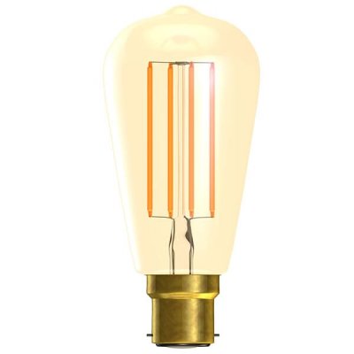 4W LED Vintage Squirrel Cage Dimmable - BC, Amber, 2000K