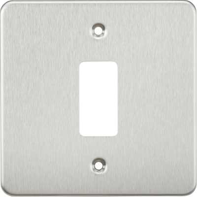 Flat plate 1G grid faceplate - brushed chrome