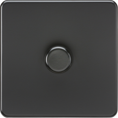 Screwless 1G 2-way 10-200W (5-150W LED) trailing edge dimmer - Matt Black