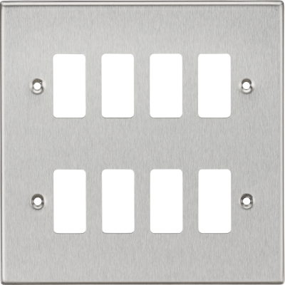 8G Grid Faceplate - Square Edge Brushed Chrome