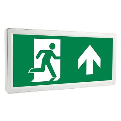 3W Spectrum LED Emergency Ultra Slim Exit Sign Including Up Legend - Maintained - Supplied with white bezel