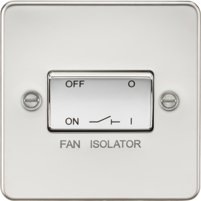 Flat Plate 10AX 3 Pole Fan Isolator Switch - Polished Chrome