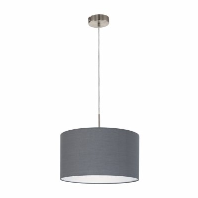 Pendant Light Steel Satin Nickel / Fabric Grey - PASTERI