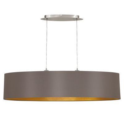 Pendant Light Steel Satin Nickel / Fabric Cappuccino, Gold - MASERLO