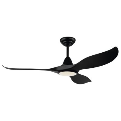 Ceiling Fan & Light ABS Black Matt / Acrylic Milky - CIRALI 52