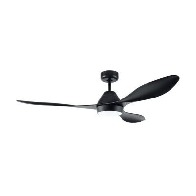 Ceiling Fan & Light Steel Black Matt / Acrylic Milky - ANTIBES