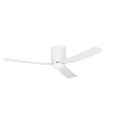 Ceiling-flush Fan W.light Steel White Matt / Acrylic Milky - LERICI