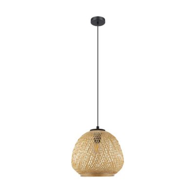 Pendant Light Steel Black / Wood Natural - DEMBLEBY