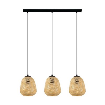 Pendant Light Steel Black / Wood Natural - DEMBLEBY