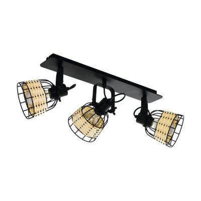 Spot Steel Black / Rattan Natural - ANWICK 1