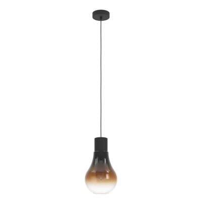 Pendant Light Steel Black / Glass Black-brown-transparent - CHASELY