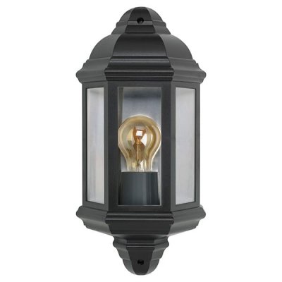 Retro Half Lantern Black (lamp not included)