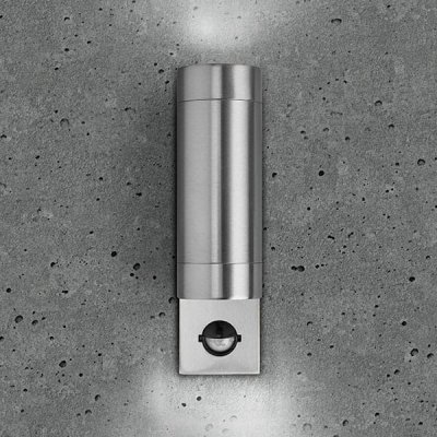 Luna GU10 PIR Wall Light - Fixed Up/Down, 316 Stainless Steel, IP44