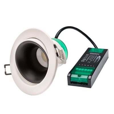 7W Firestay LED Anti-Glare CCT Centre Tilt Downlight - White , Tool Free