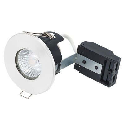 Fire Rated MV/LV Showerlight - Matt White