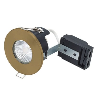 Fire Rated MV/LV Showerlight - Antique Brass