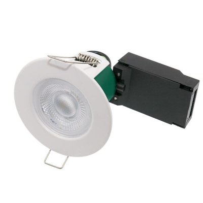 5W Firestay Slim Integrated Fixed Downlight White - 3000K