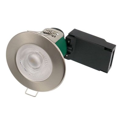 5W Firestay Slim Integrated Fixed Downlight Satin - 3000K