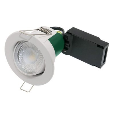 5W Firestay Slim Centre Tilt Integrated Fixed Downlight White - 3000K