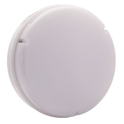 9W Utilita LED Bulkhead, Round - White w/Clear Bezel