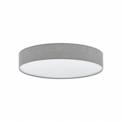 Ceiling Light Steel White / Fabric Linen, Plastic Grey, White - ROMAO