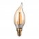 4W Bent-tip Candle, Decorative LED Filament Lamp With Gold Antique Coating