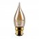 2W Bent-tip Candle, Decorative LED Filament Lamp With Gold Antique Coating